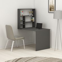 Skrivebord med hylde SEDIR 154,2x90 cm antracitgrå