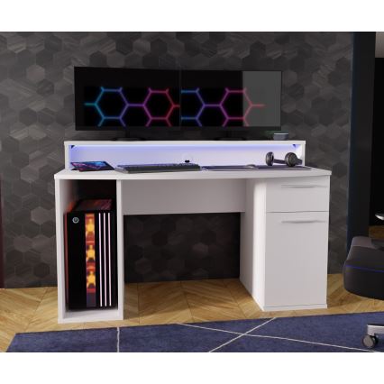 Skrivebord med integreret belysning IVAR, hvid