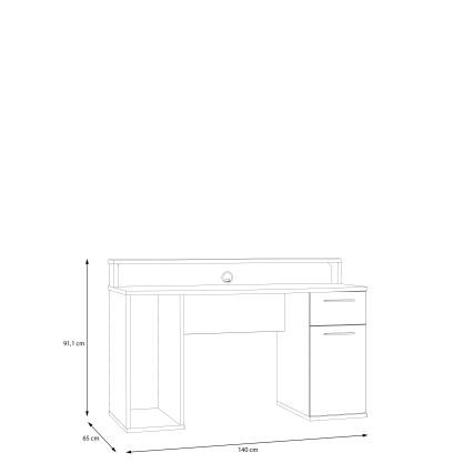 Skrivebord med integreret belysning IVAR, hvid