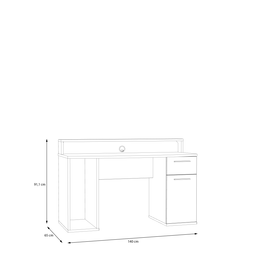 Skrivebord med integreret belysning IVAR, hvid