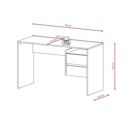 Skrivebord med skuffer MARLO, artisan-eg/antracit