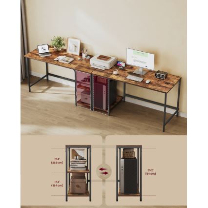 Skrivebord SOLEA 140x60 cm brun/sort