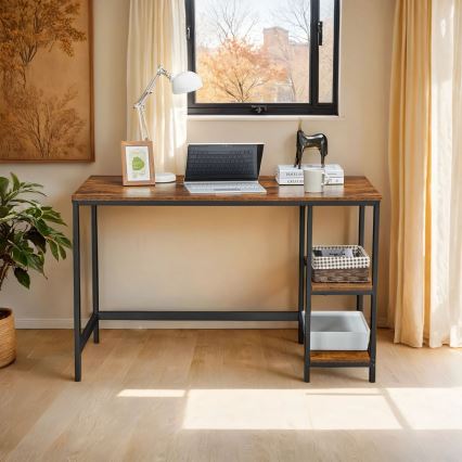 Skrivebord SOLEA brun/sort