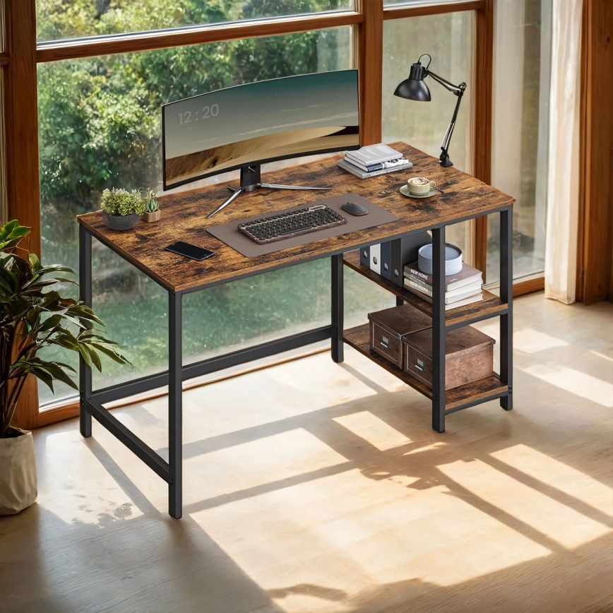 Skrivebord SOLEA brun/sort