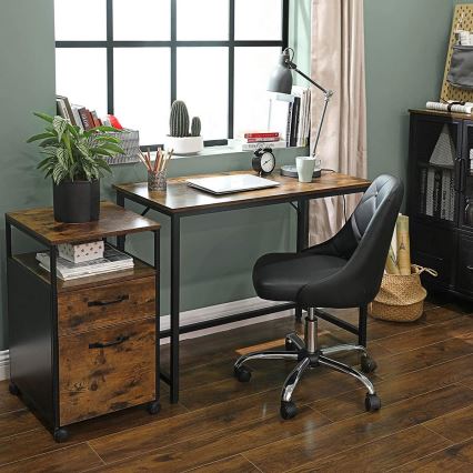 Skrivebord SOLEA brun/sort