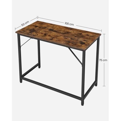 Skrivebord SOLEA brun/sort