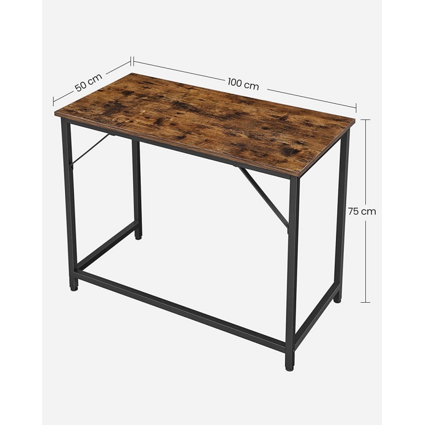 Skrivebord SOLEA brun/sort