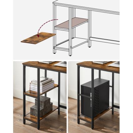 Skrivebord SOLEA brun/sort