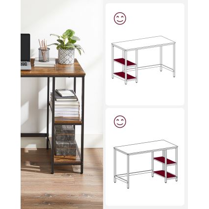 Skrivebord SOLEA brun/sort
