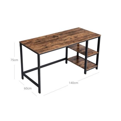 Skrivebord SOLEA brun/sort