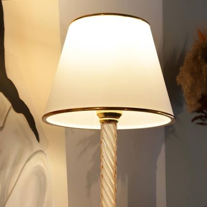 Skrivebordslampe AYD 1xE27/40W/230V hvid/guld
