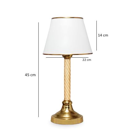 Skrivebordslampe AYD 1xE27/40W/230V hvid/guld