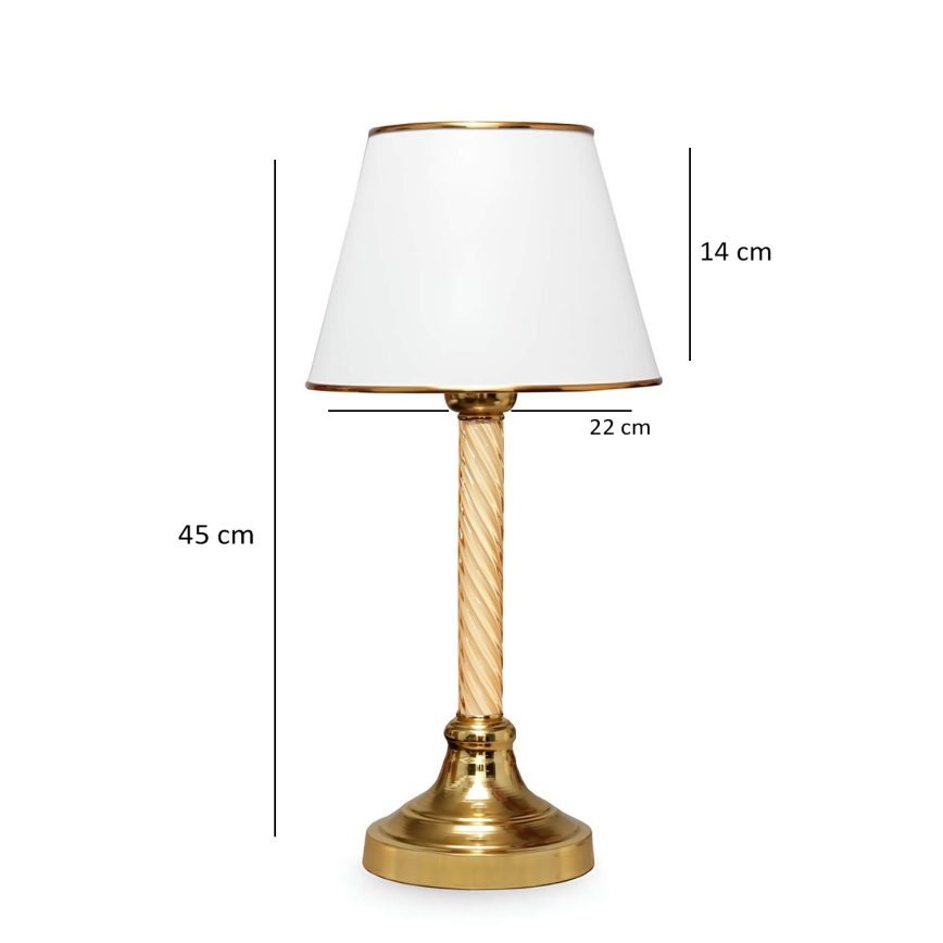 Skrivebordslampe AYD 1xE27/40W/230V hvid/guld