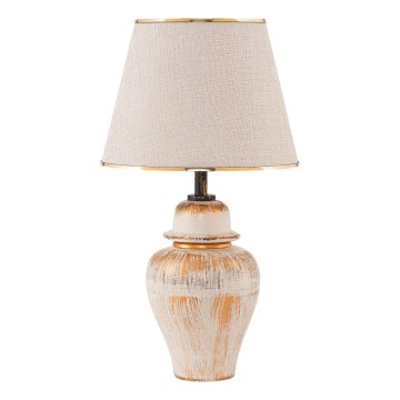 Skrivebordslampe RAMZES 1xE27/40W/230V creme/guld