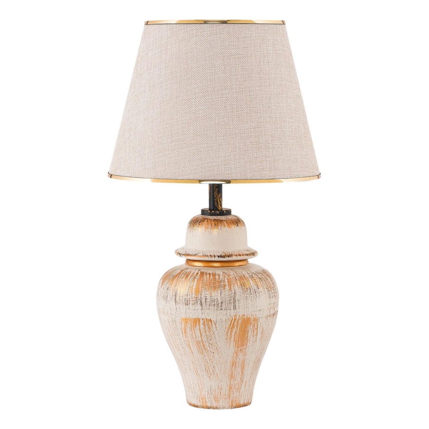 Skrivebordslampe RAMZES 1xE27/40W/230V creme/guld