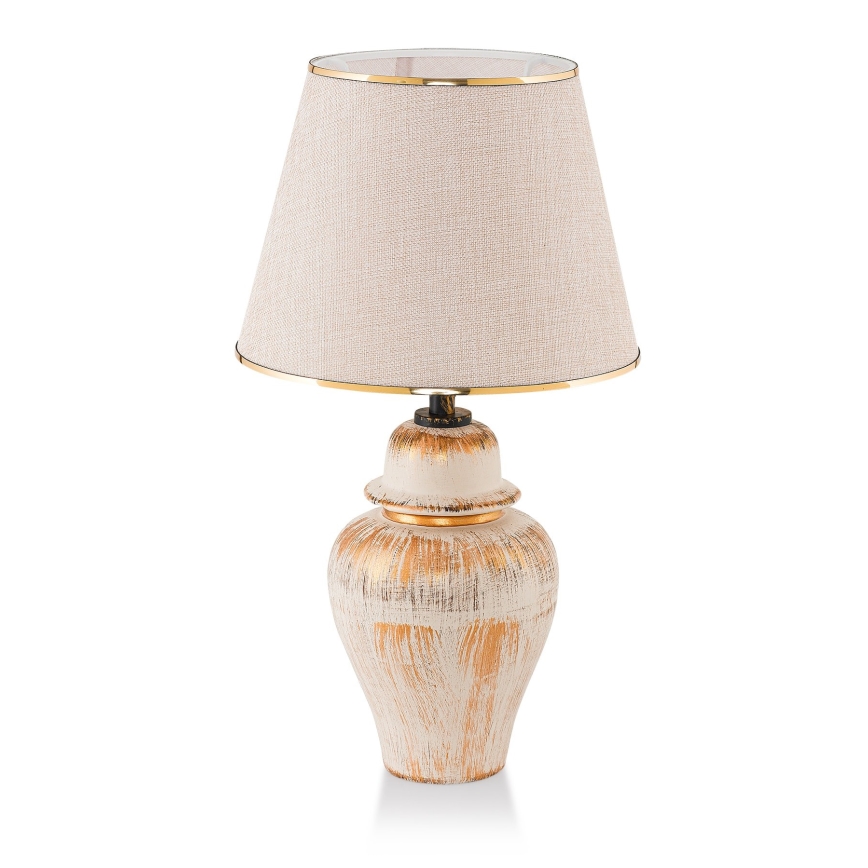 Skrivebordslampe RAMZES 1xE27/40W/230V creme/guld