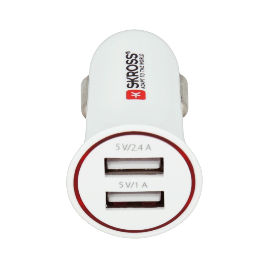SKROSS - Biloplader 2xUSB/3400mA/12-24V/5V