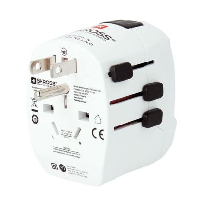 Rejseadapter PRO Light USB AC45PD - World, UK+USA+AUS/CN USB A+C 45W