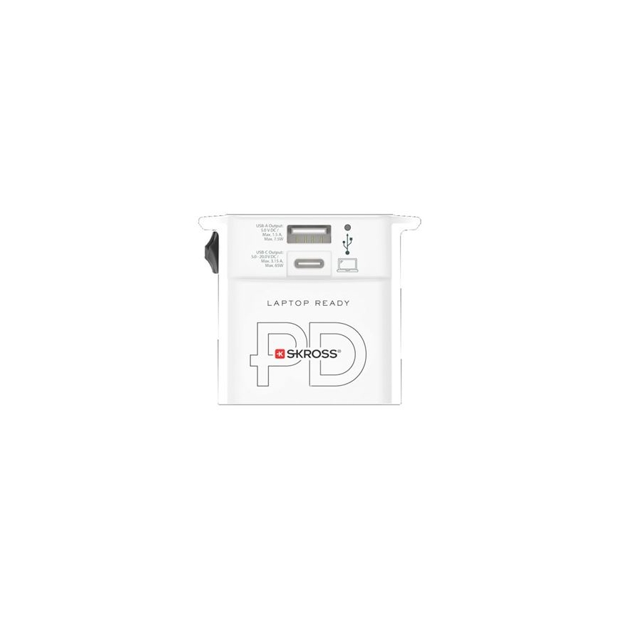 Rejseadapter MUV USB AC65PD med USB-A og USB-C, 65 W
