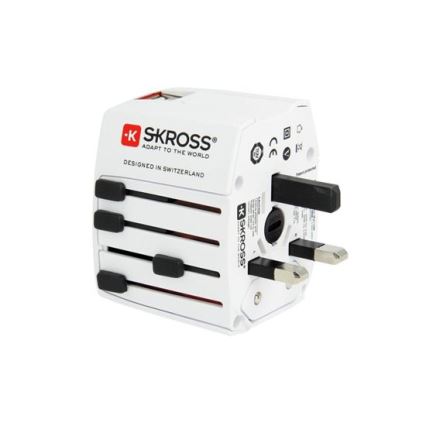 MUV rejseadapter med AC-stik og USB-A/USB-C, 15W