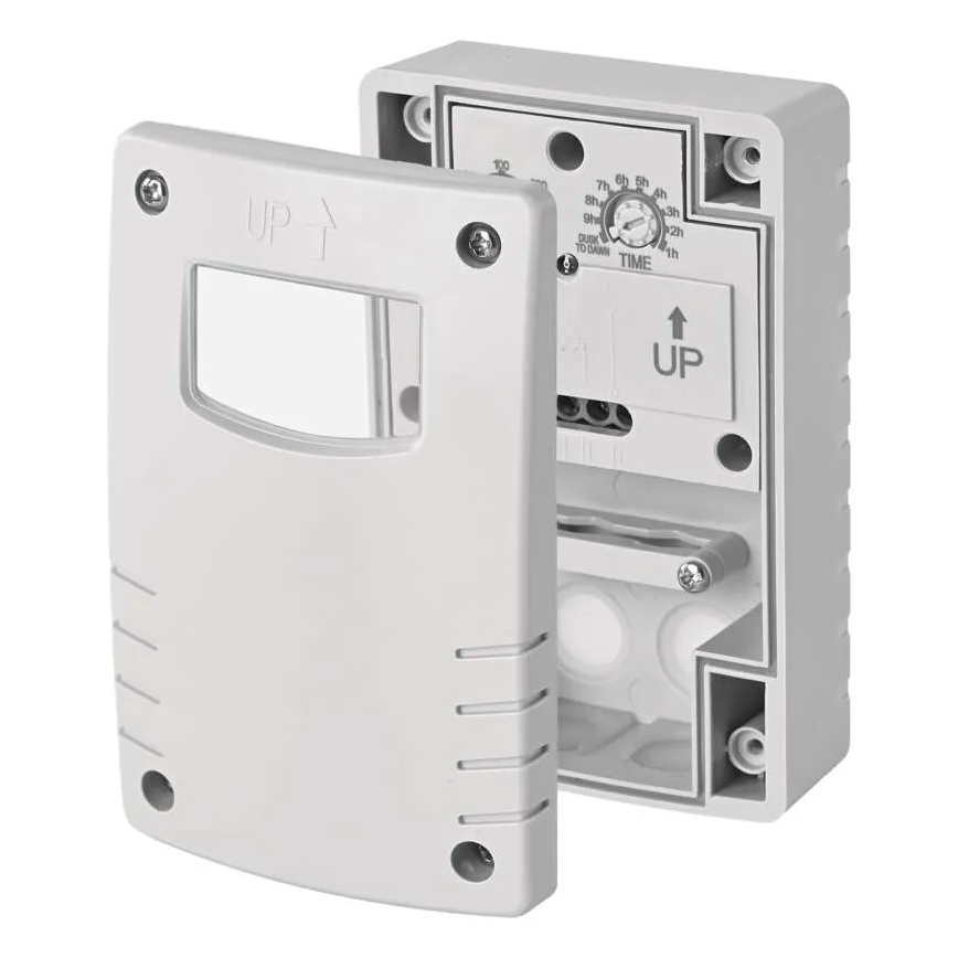 Skumringsrelæ 1800W/230V IP65 hvid