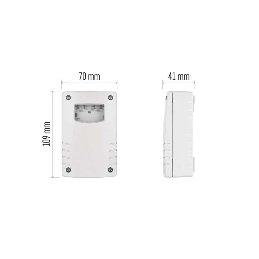 Skumringsrelæ 1800W/230V IP65 hvid