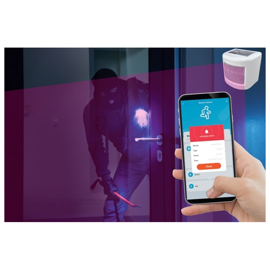 Smart-bevægelsessensor 3xAAA Wi-Fi Tuya