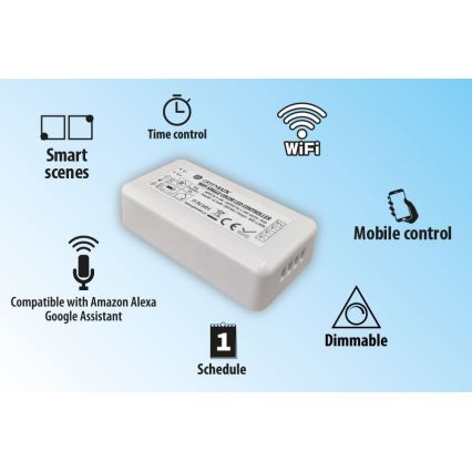 Smart controller til ensfarvede LED strips 5-24V Wi-Fi Tuya