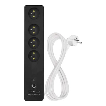 Smart forlængerkabel med kontakt GoSmart 4Z + 1xUSB-A + 1xUSB-C 2 m Wi-Fi Tuya