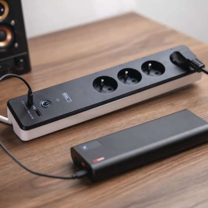 Smart forlængerkabel med kontakt GoSmart 4Z + 1xUSB-A + 1xUSB-C 2 m Wi-Fi Tuya