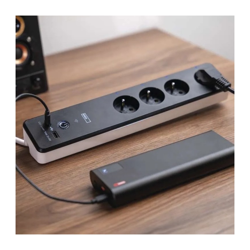 Smart forlængerkabel med kontakt GoSmart 4Z + 1xUSB-A + 1xUSB-C 2 m Wi-Fi Tuya