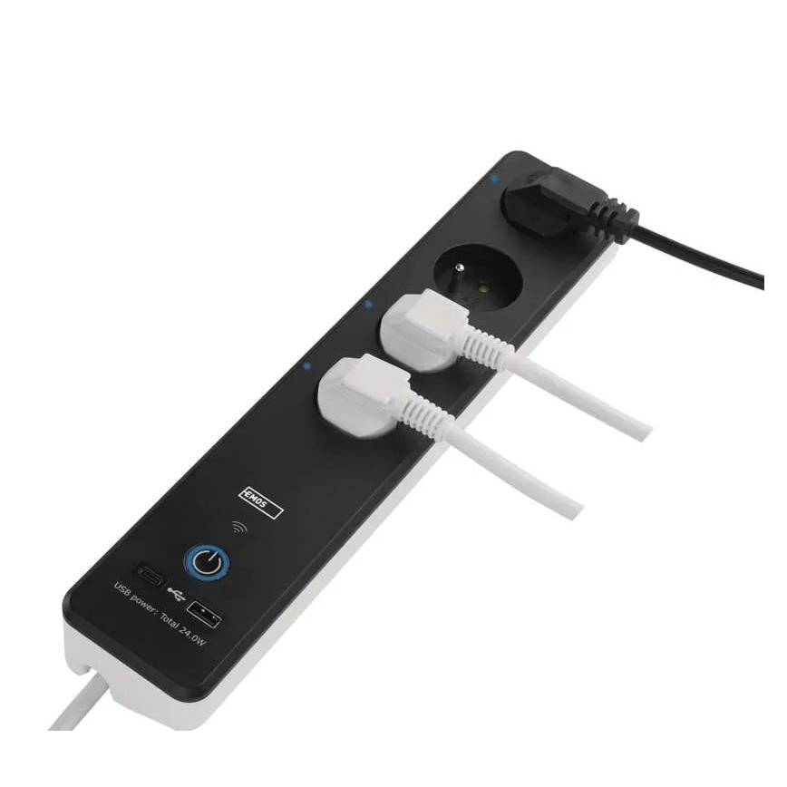 Smart forlængerkabel med kontakt GoSmart 4Z + 1xUSB-A + 1xUSB-C 2 m Wi-Fi Tuya