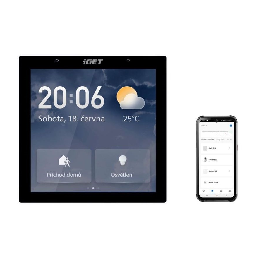 Smart gateway med touch-funktion display GW6 Wi-Fi Zigbee Bluetooth