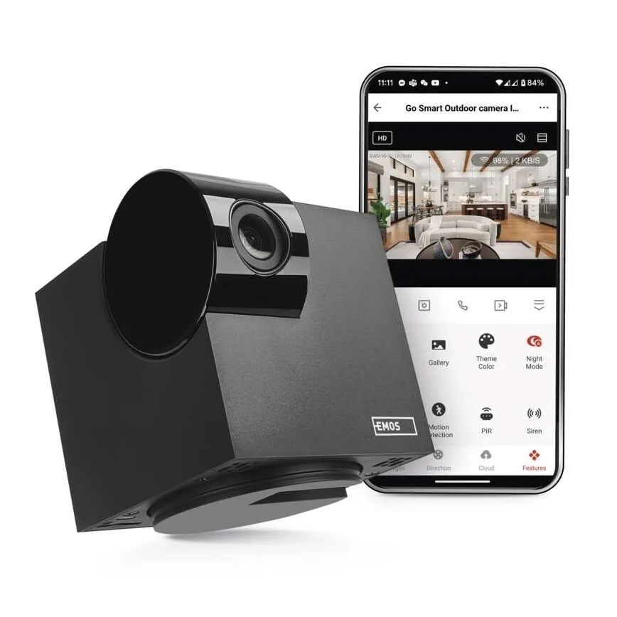 Smart indendørs kamera med bevægelsessensor drejeligt GoSmart 5V Wi-Fi Tuya sort