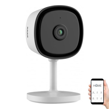 Smart indendørs kamera med Full HD 1080p-sensor, 5V, Wi‑Fi og Tuya-kompatibelt, hvid