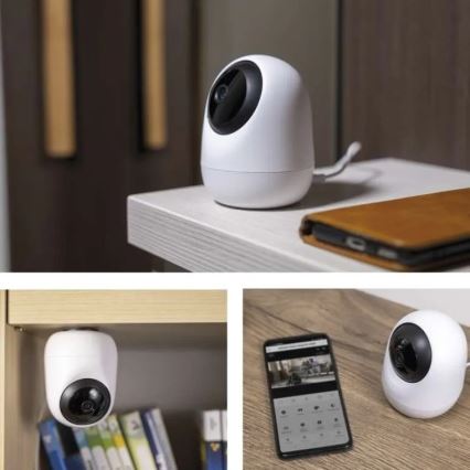 Smart indendørs swivel kamera med bevægelsessensor GoSmart 5V Wi-Fi Tuya hvid