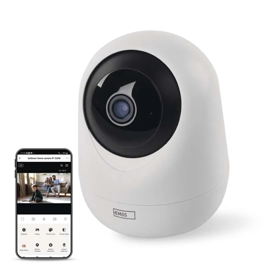 Smart indendørs swivel kamera med bevægelsessensor GoSmart 5V Wi-Fi Tuya hvid