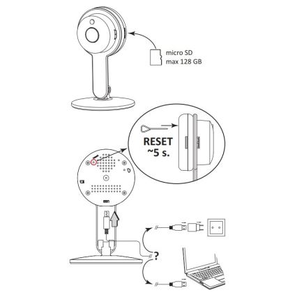 Smart-kamera COSMO LED/230V/Wi-Fi Tuya