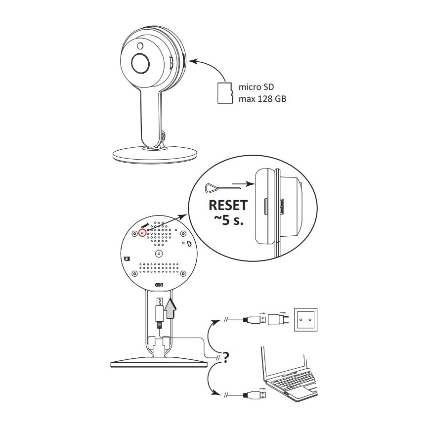 Smart-kamera COSMO LED/230V/Wi-Fi Tuya