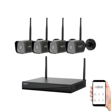 Smart kamerasystem + 4x kameraer med 2K+ sensorer, 12V, IP65, Wi-Fi, Tuya