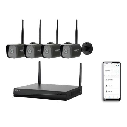 Smart kamerasystem + 4x kameraer med 2K+ sensorer, 12V, IP65, Wi-Fi, Tuya