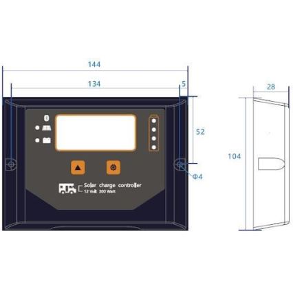 Smart laderegulator til solcelleanlæg PWM 12V/20A