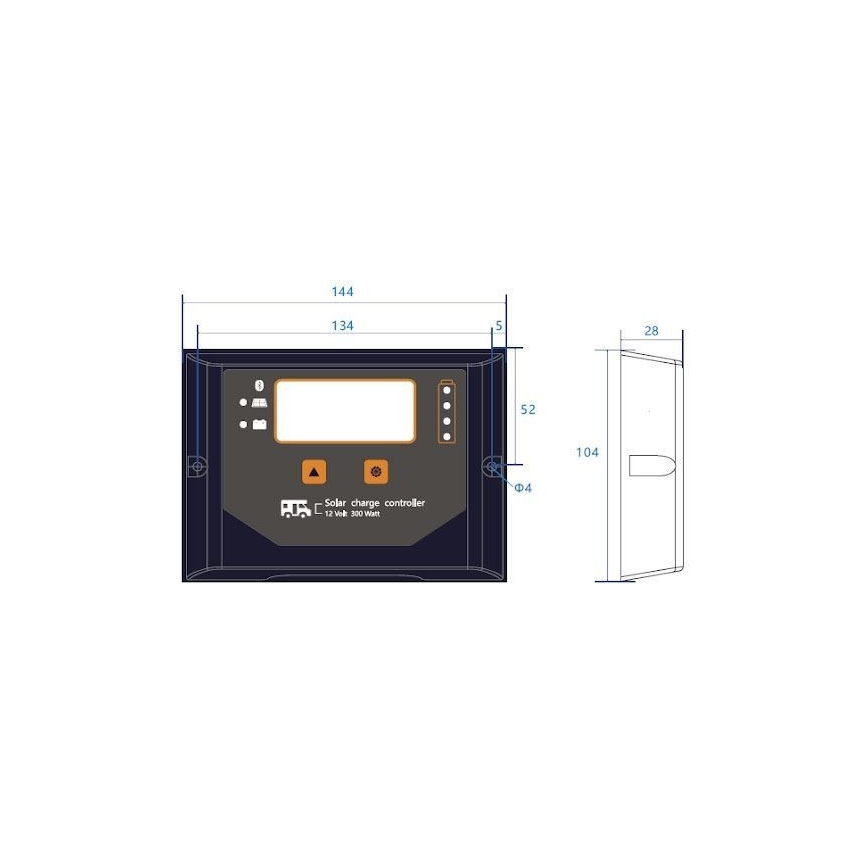 Smart laderegulator til solcelleanlæg PWM 12V/20A