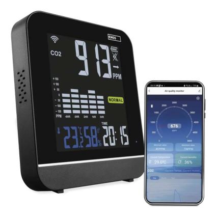 Smart luftkvalitetsmonitor GOSMART 5V med Wi-Fi