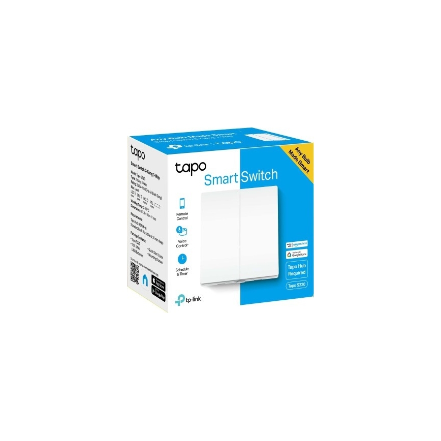 Smart lysafbryder med to knapper, 2xAAA