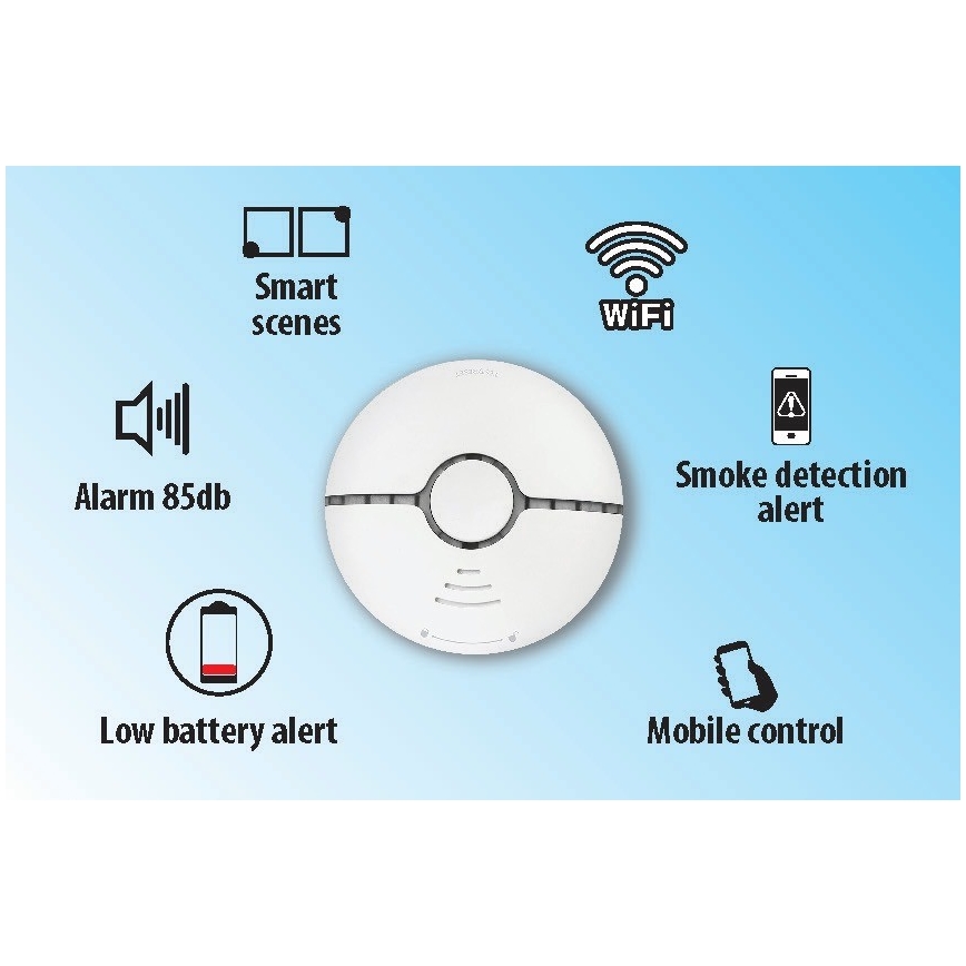 Smart-røgalarm 2xAAA Wi-Fi Tuya