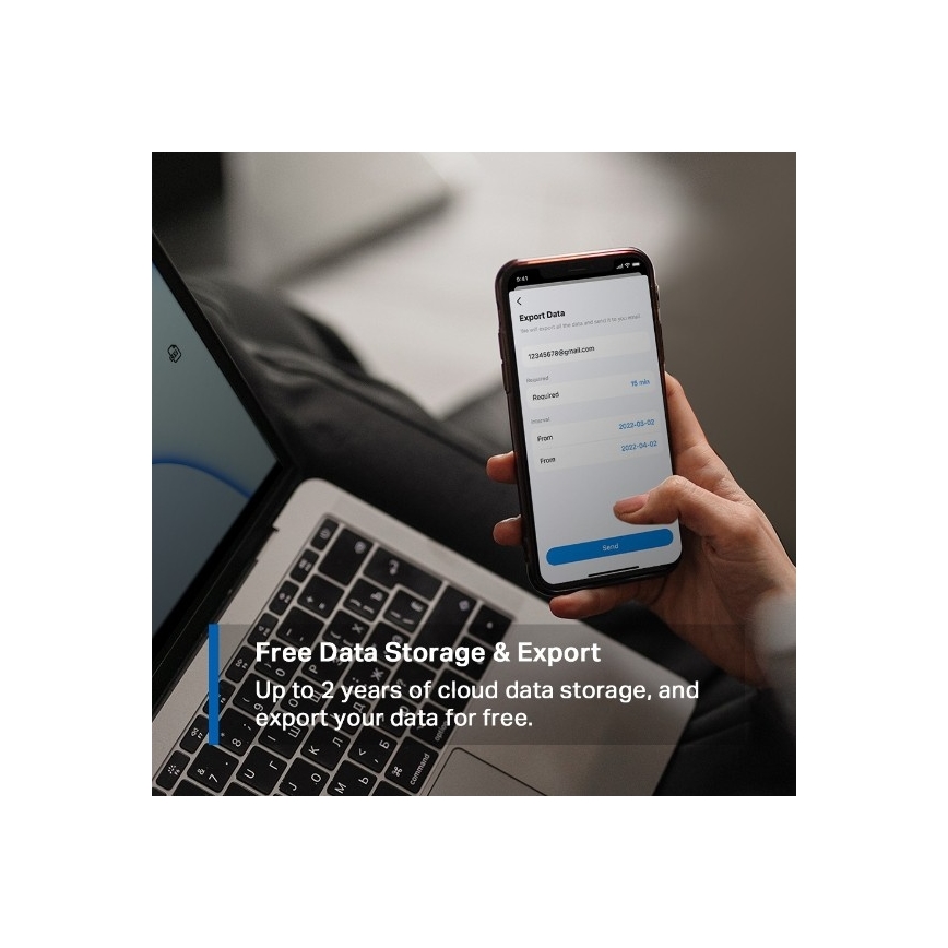 Smart sensor til måling af temperatur og luftfugtighed 1xCR2450