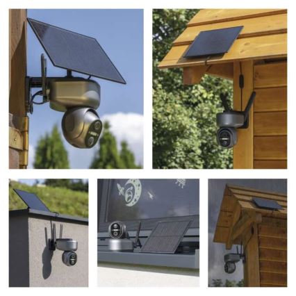 Smart solcellekamera med GoSmart-sensor, 4G/LTE, 10400 mAh, 5 V, IP65, Tuya-kompatibelt