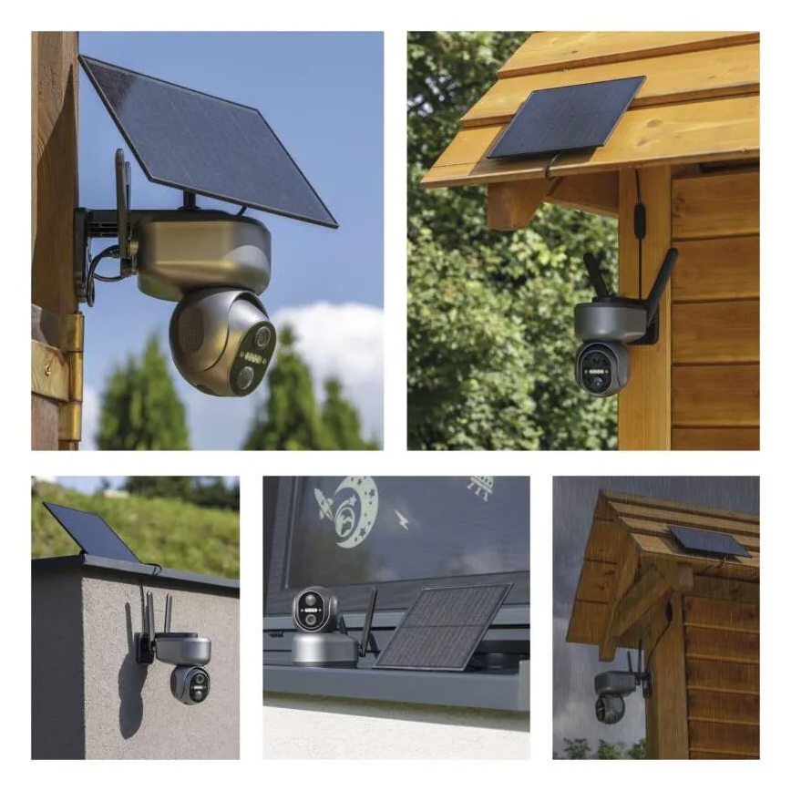 Smart solcellekamera med GoSmart-sensor, 4G/LTE, 10400 mAh, 5 V, IP65, Tuya-kompatibelt