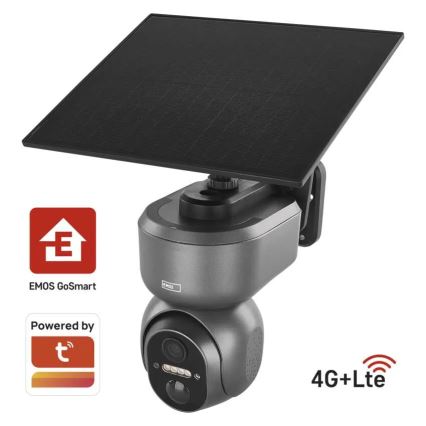 Smart solcellekamera med GoSmart-sensor, 4G/LTE, 10400 mAh, 5 V, IP65, Tuya-kompatibelt
